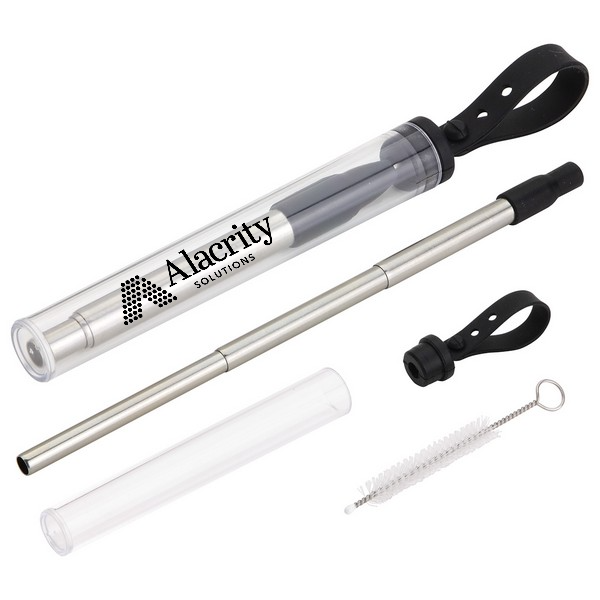 Telescoping Stainless Steel Straw With Cleaning Brush