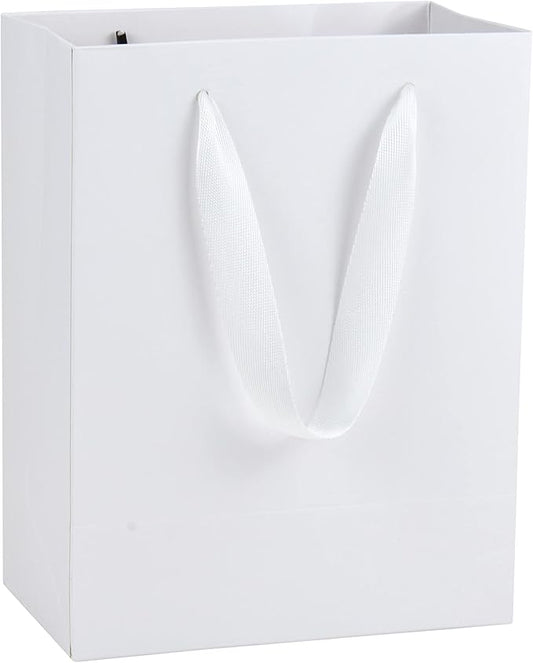 Gift Bag - White - 10"x8"x5" - Matte