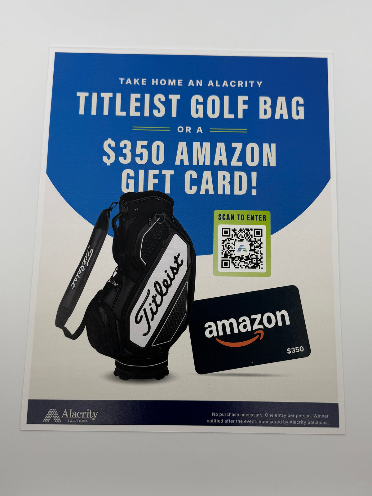Titleist Golf Bag raffle Flyer
