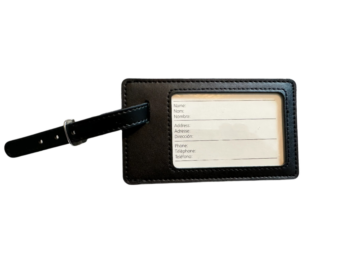 Luggage Tags, Black Leather