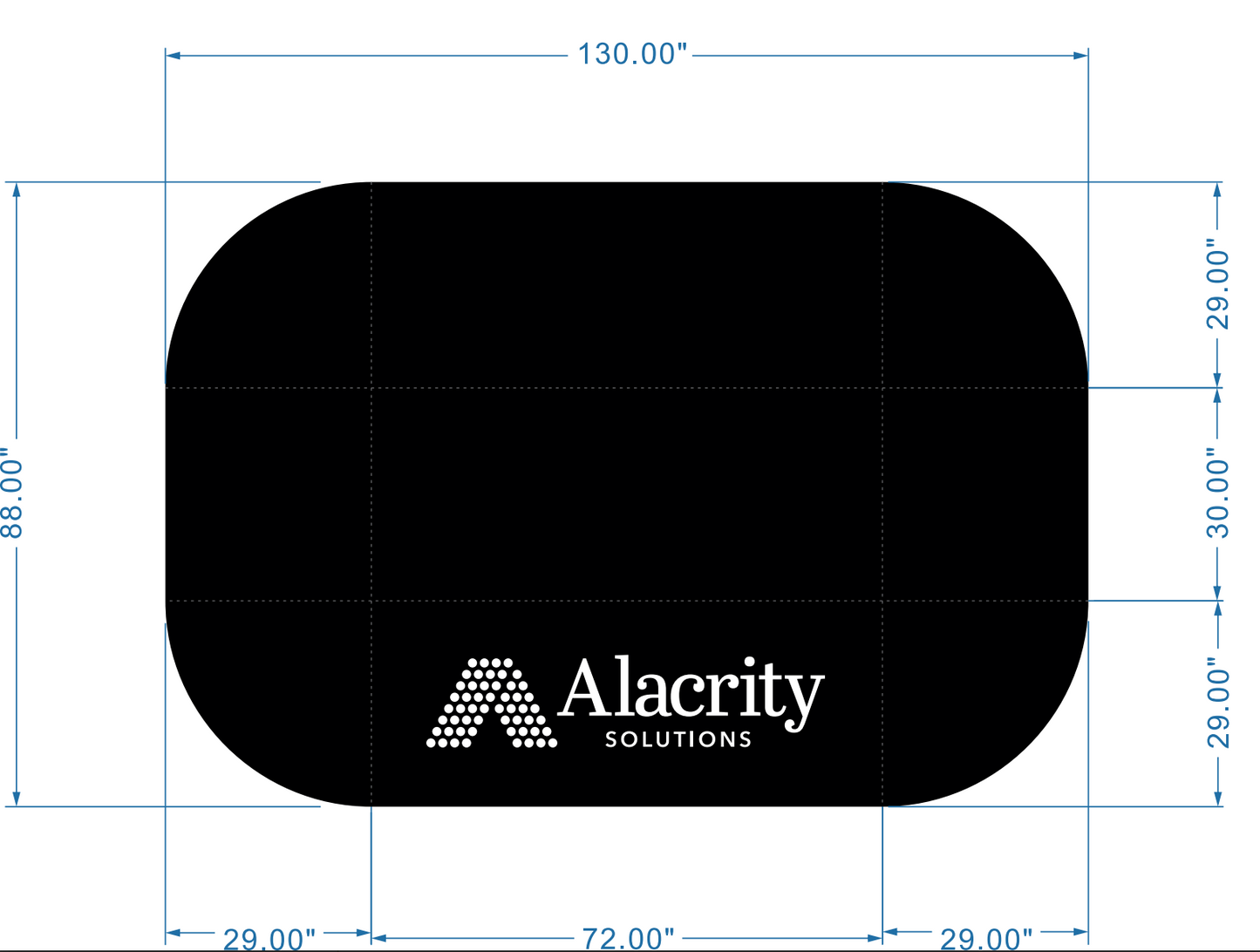 Tablecloth, Draped, Black with White logo