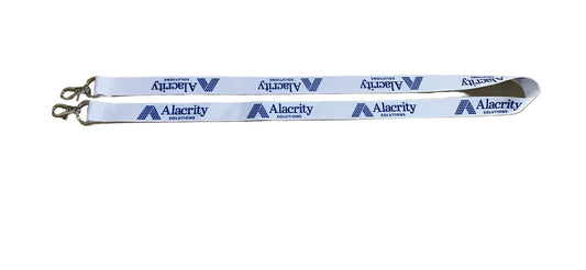 Lanyard - White - DUAL Lobster Claw Clip